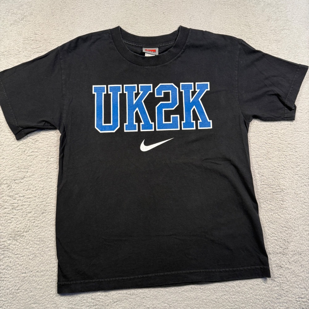 Vintage Y2K  Nike T-Shirt Kids Large Black Kentucky Wildcats UK2K Basketball Tee